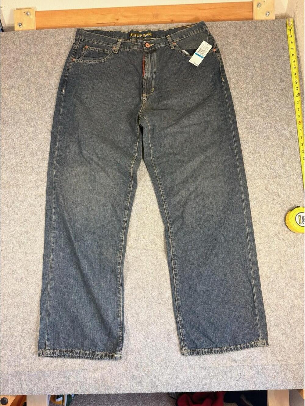 Nautica Men’s 36x32 Blue Straight Leg Jeans Vintage Wash NWT Cotton Baggy